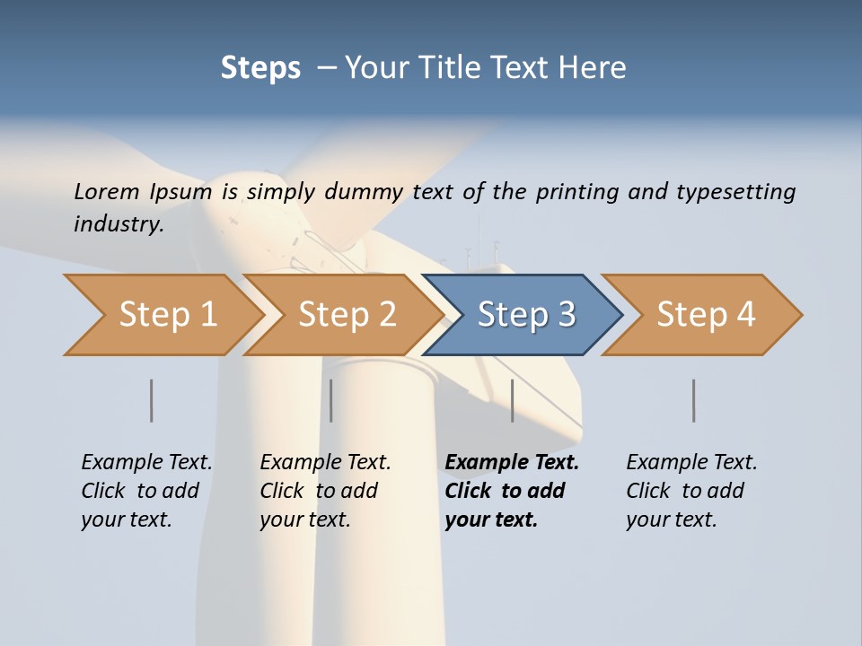 Closeup Wind Generator On A Wind Farm. Generators Are Held 100Metres (300Feet) Above The Ground And Each Blade Is 30Metres (100Feet) Long PowerPoint Template