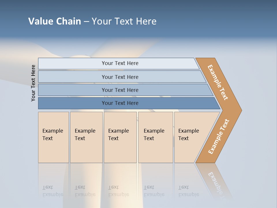 Closeup Wind Generator On A Wind Farm. Generators Are Held 100Metres (300Feet) Above The Ground And Each Blade Is 30Metres (100Feet) Long PowerPoint Template