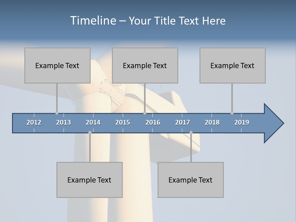 Closeup Wind Generator On A Wind Farm. Generators Are Held 100Metres (300Feet) Above The Ground And Each Blade Is 30Metres (100Feet) Long PowerPoint Template