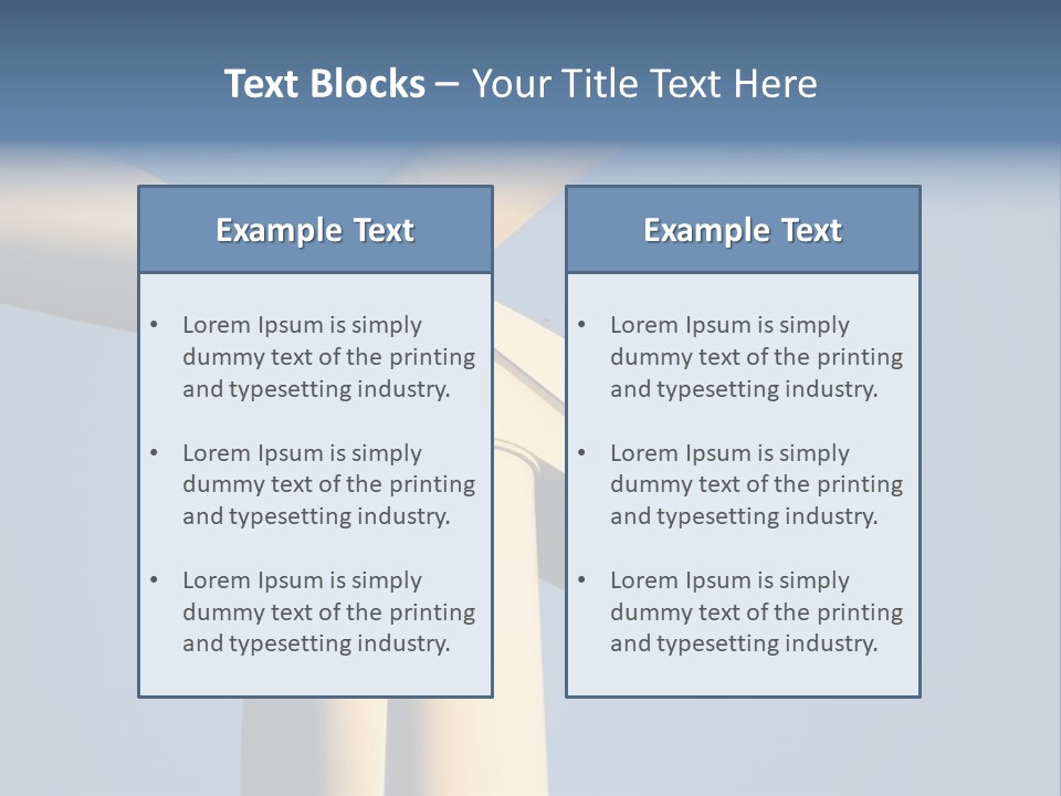 Closeup Wind Generator On A Wind Farm. Generators Are Held 100Metres (300Feet) Above The Ground And Each Blade Is 30Metres (100Feet) Long PowerPoint Template