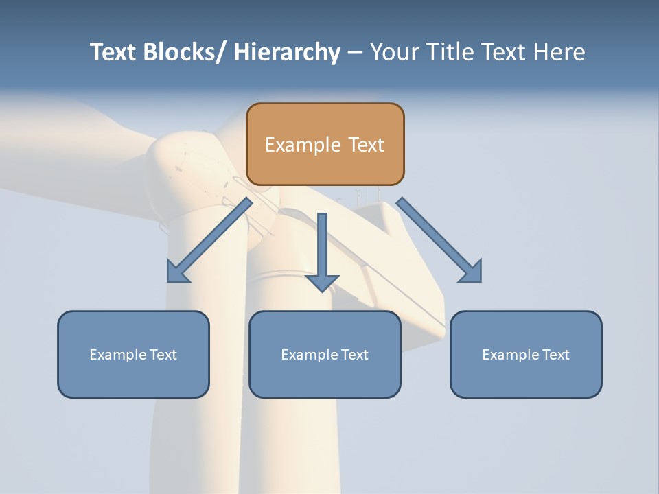 Closeup Wind Generator On A Wind Farm. Generators Are Held 100Metres (300Feet) Above The Ground And Each Blade Is 30Metres (100Feet) Long PowerPoint Template
