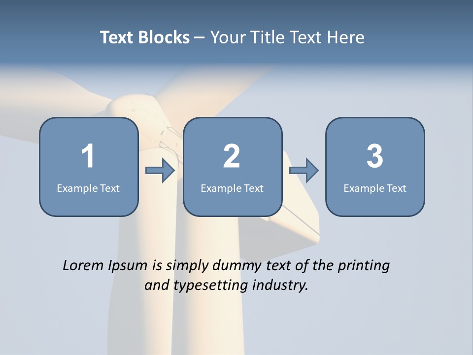 Closeup Wind Generator On A Wind Farm. Generators Are Held 100Metres (300Feet) Above The Ground And Each Blade Is 30Metres (100Feet) Long PowerPoint Template