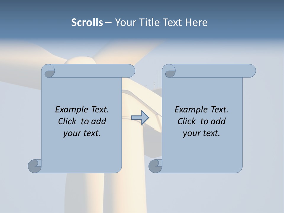 Closeup Wind Generator On A Wind Farm. Generators Are Held 100Metres (300Feet) Above The Ground And Each Blade Is 30Metres (100Feet) Long PowerPoint Template