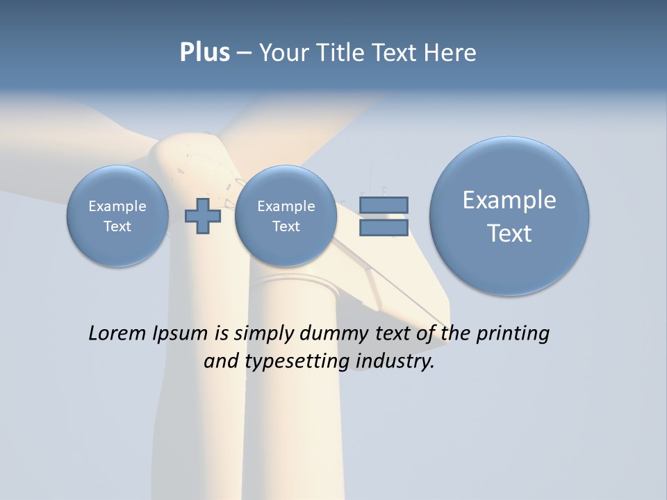 Closeup Wind Generator On A Wind Farm. Generators Are Held 100Metres (300Feet) Above The Ground And Each Blade Is 30Metres (100Feet) Long PowerPoint Template