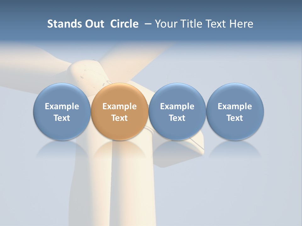 Closeup Wind Generator On A Wind Farm. Generators Are Held 100Metres (300Feet) Above The Ground And Each Blade Is 30Metres (100Feet) Long PowerPoint Template