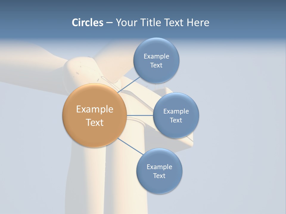 Closeup Wind Generator On A Wind Farm. Generators Are Held 100Metres (300Feet) Above The Ground And Each Blade Is 30Metres (100Feet) Long PowerPoint Template