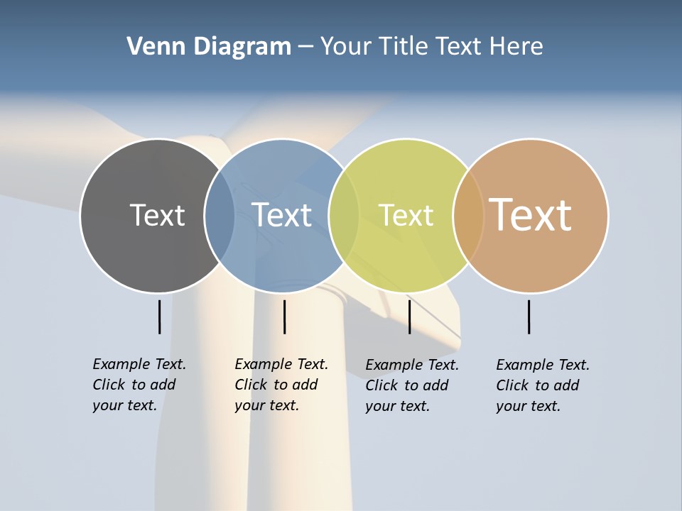 Closeup Wind Generator On A Wind Farm. Generators Are Held 100Metres (300Feet) Above The Ground And Each Blade Is 30Metres (100Feet) Long PowerPoint Template