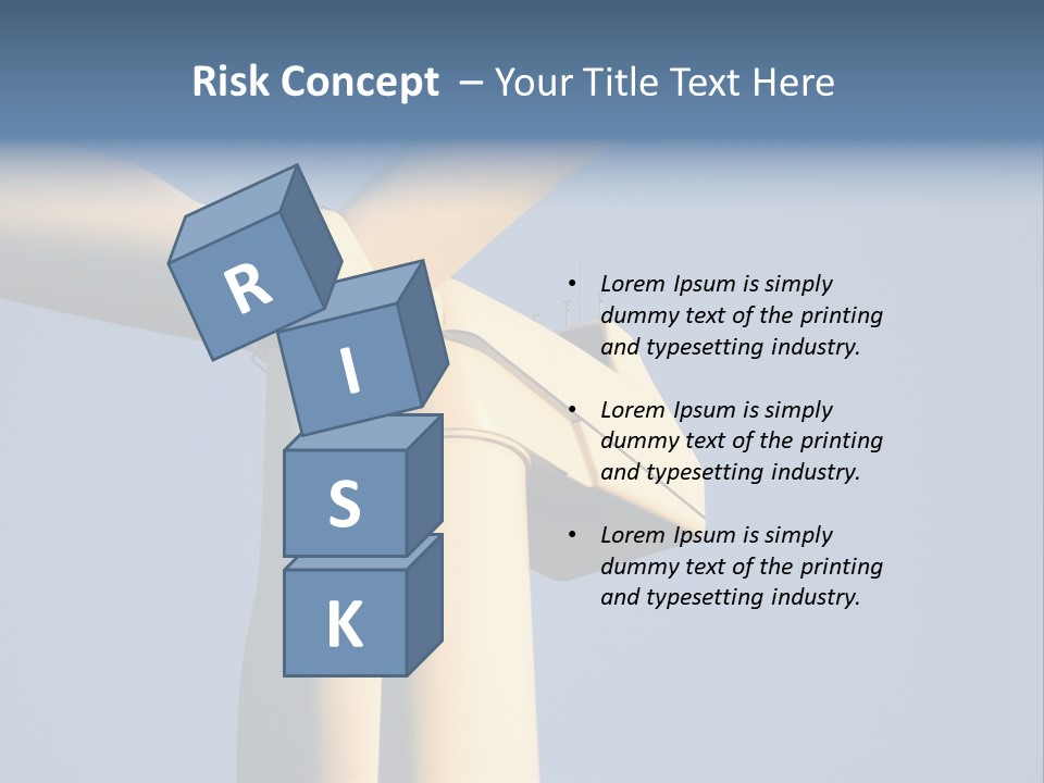 Closeup Wind Generator On A Wind Farm. Generators Are Held 100Metres (300Feet) Above The Ground And Each Blade Is 30Metres (100Feet) Long PowerPoint Template