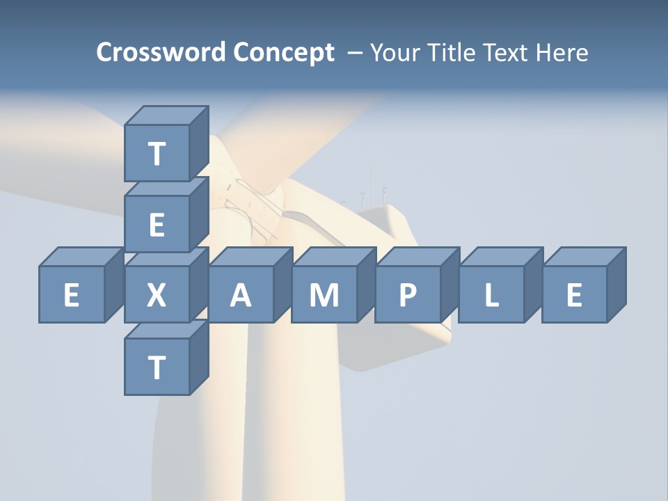 Closeup Wind Generator On A Wind Farm. Generators Are Held 100Metres (300Feet) Above The Ground And Each Blade Is 30Metres (100Feet) Long PowerPoint Template
