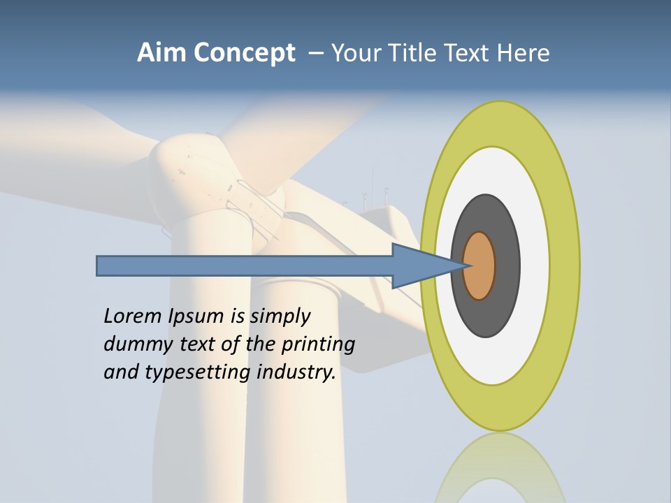 Closeup Wind Generator On A Wind Farm. Generators Are Held 100Metres (300Feet) Above The Ground And Each Blade Is 30Metres (100Feet) Long PowerPoint Template