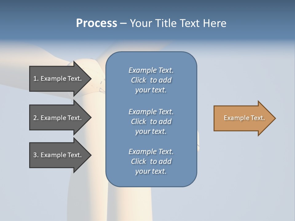 Closeup Wind Generator On A Wind Farm. Generators Are Held 100Metres (300Feet) Above The Ground And Each Blade Is 30Metres (100Feet) Long PowerPoint Template