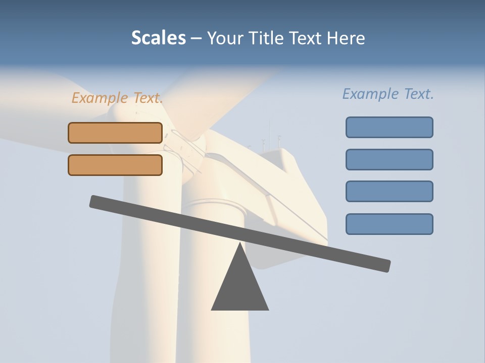 Closeup Wind Generator On A Wind Farm. Generators Are Held 100Metres (300Feet) Above The Ground And Each Blade Is 30Metres (100Feet) Long PowerPoint Template