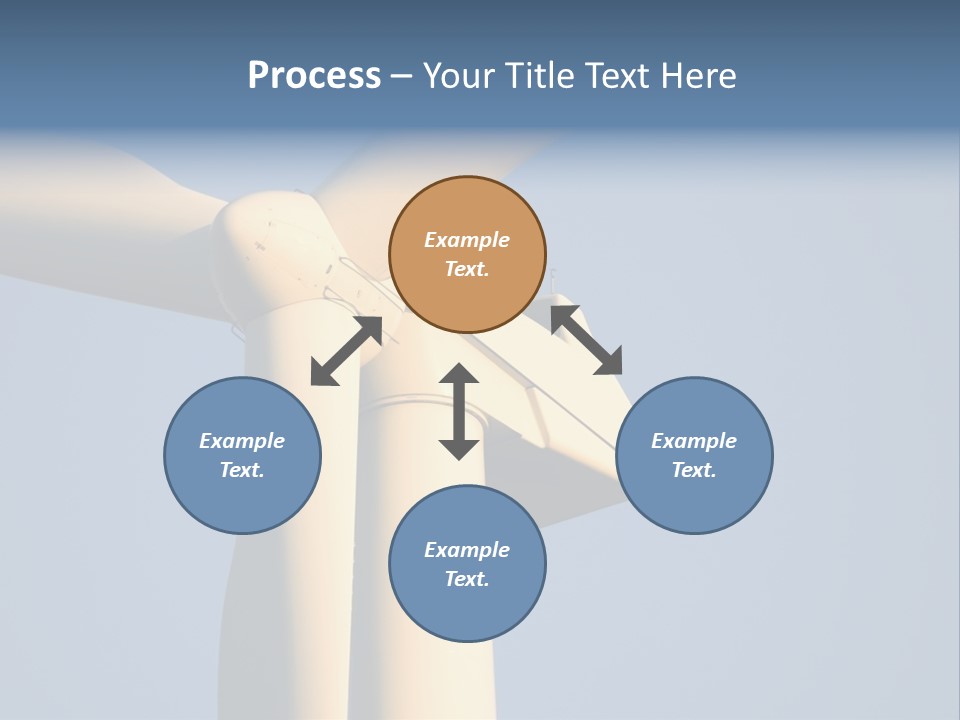Closeup Wind Generator On A Wind Farm. Generators Are Held 100Metres (300Feet) Above The Ground And Each Blade Is 30Metres (100Feet) Long PowerPoint Template
