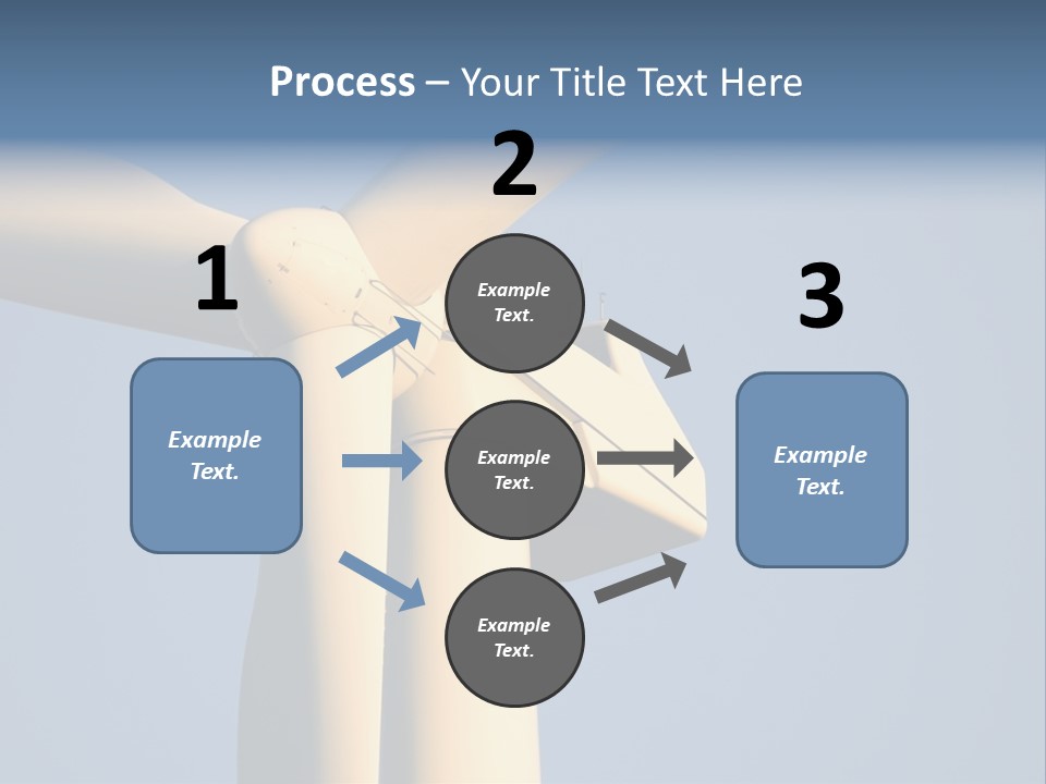 Closeup Wind Generator On A Wind Farm. Generators Are Held 100Metres (300Feet) Above The Ground And Each Blade Is 30Metres (100Feet) Long PowerPoint Template