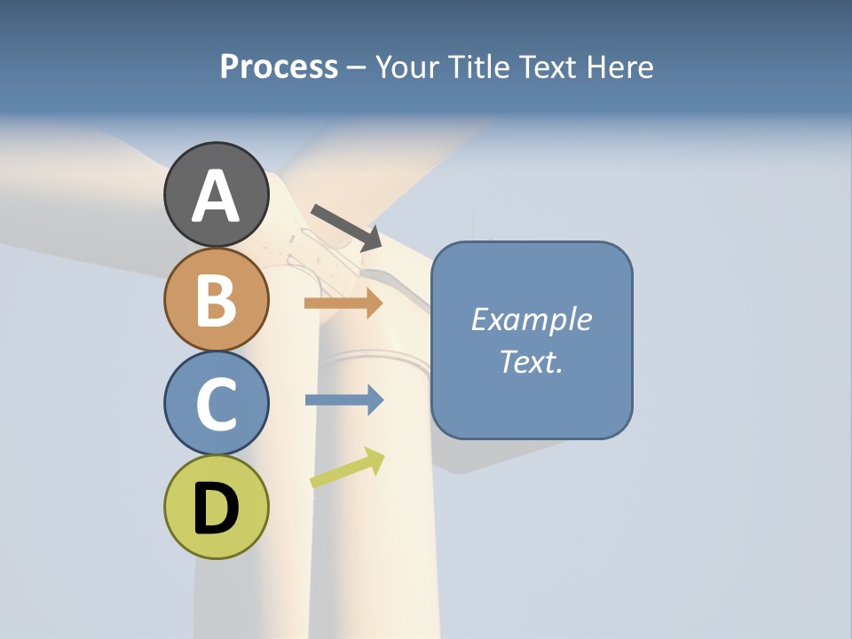 Closeup Wind Generator On A Wind Farm. Generators Are Held 100Metres (300Feet) Above The Ground And Each Blade Is 30Metres (100Feet) Long PowerPoint Template