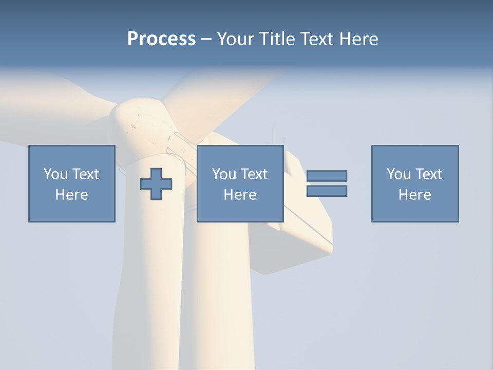 Closeup Wind Generator On A Wind Farm. Generators Are Held 100Metres (300Feet) Above The Ground And Each Blade Is 30Metres (100Feet) Long PowerPoint Template