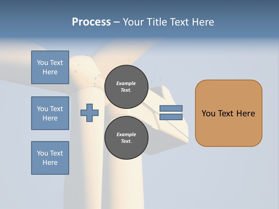 Closeup Wind Generator On A Wind Farm. Generators Are Held 100Metres (300Feet) Above The Ground And Each Blade Is 30Metres (100Feet) Long PowerPoint Template
