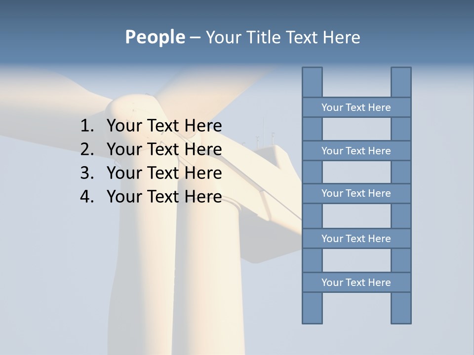 Closeup Wind Generator On A Wind Farm. Generators Are Held 100Metres (300Feet) Above The Ground And Each Blade Is 30Metres (100Feet) Long PowerPoint Template