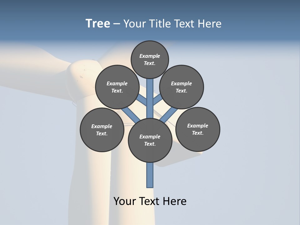 Closeup Wind Generator On A Wind Farm. Generators Are Held 100Metres (300Feet) Above The Ground And Each Blade Is 30Metres (100Feet) Long PowerPoint Template