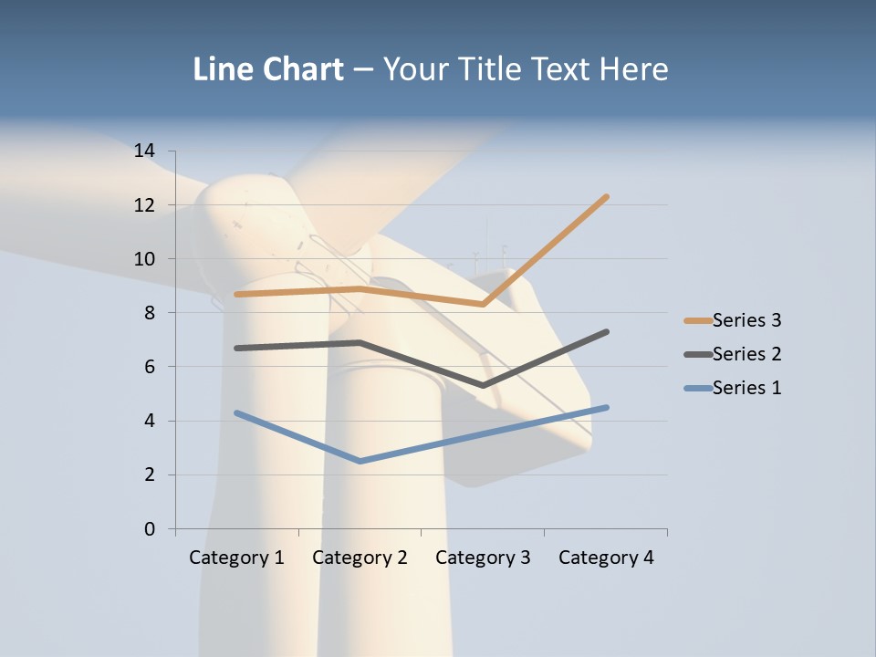 Closeup Wind Generator On A Wind Farm. Generators Are Held 100Metres (300Feet) Above The Ground And Each Blade Is 30Metres (100Feet) Long PowerPoint Template