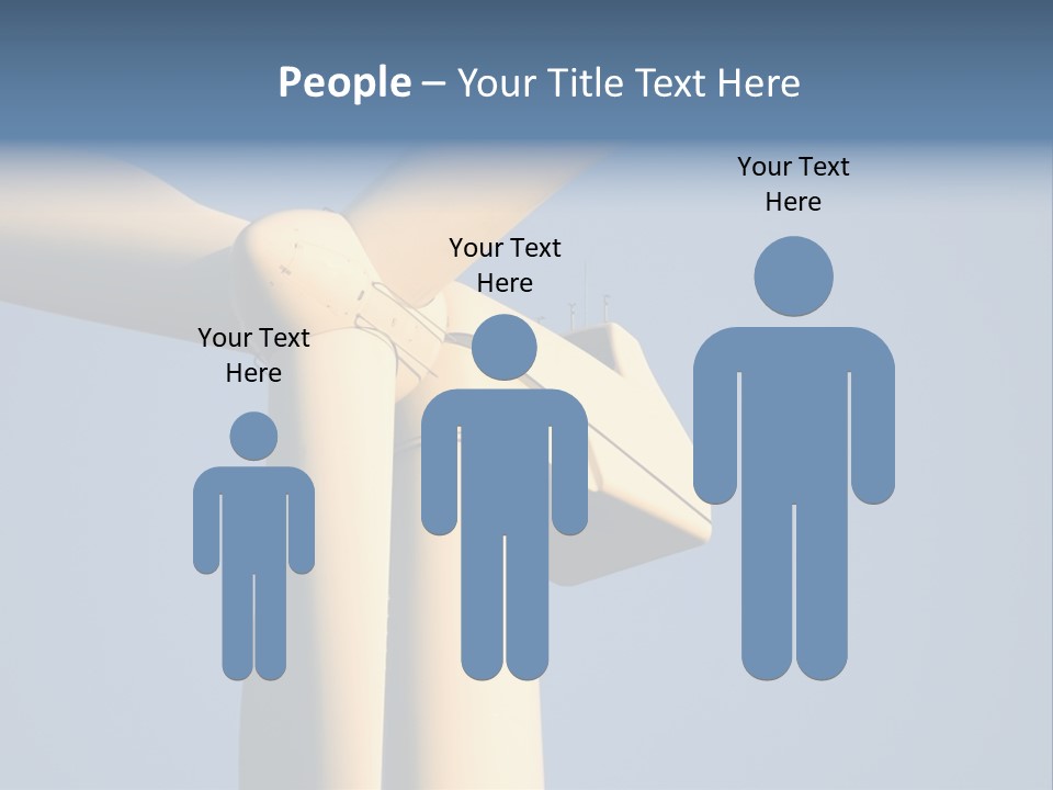 Closeup Wind Generator On A Wind Farm. Generators Are Held 100Metres (300Feet) Above The Ground And Each Blade Is 30Metres (100Feet) Long PowerPoint Template