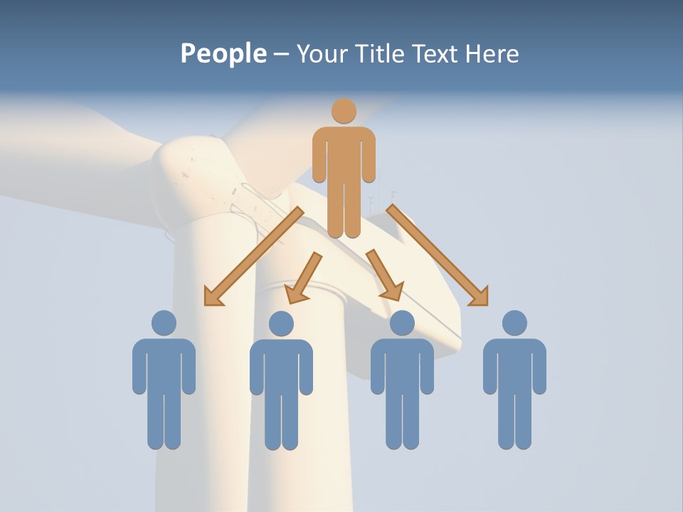 Closeup Wind Generator On A Wind Farm. Generators Are Held 100Metres (300Feet) Above The Ground And Each Blade Is 30Metres (100Feet) Long PowerPoint Template