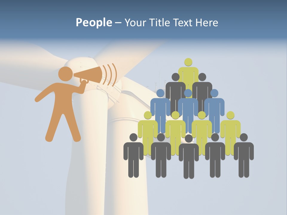 Closeup Wind Generator On A Wind Farm. Generators Are Held 100Metres (300Feet) Above The Ground And Each Blade Is 30Metres (100Feet) Long PowerPoint Template