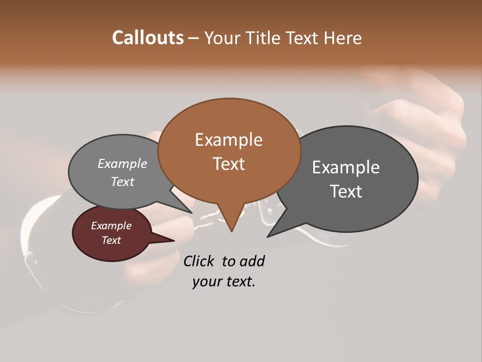 Handcuffs - Symbol For Crime PowerPoint Template