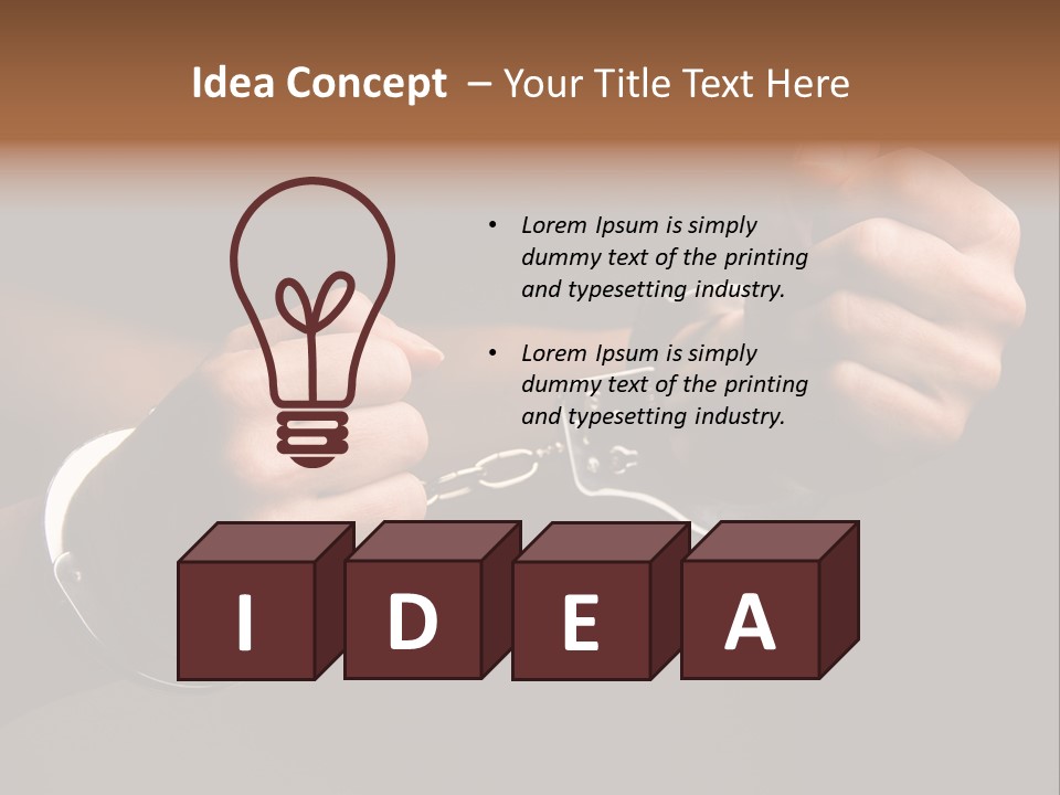 Handcuffs - Symbol For Crime PowerPoint Template