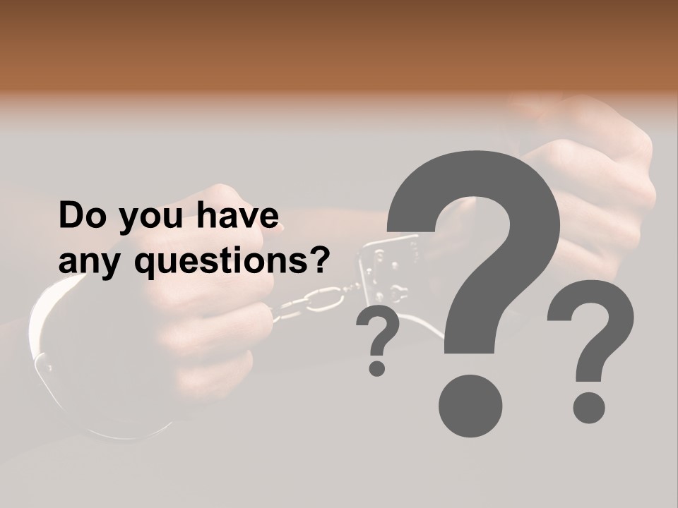 Handcuffs - Symbol For Crime PowerPoint Template