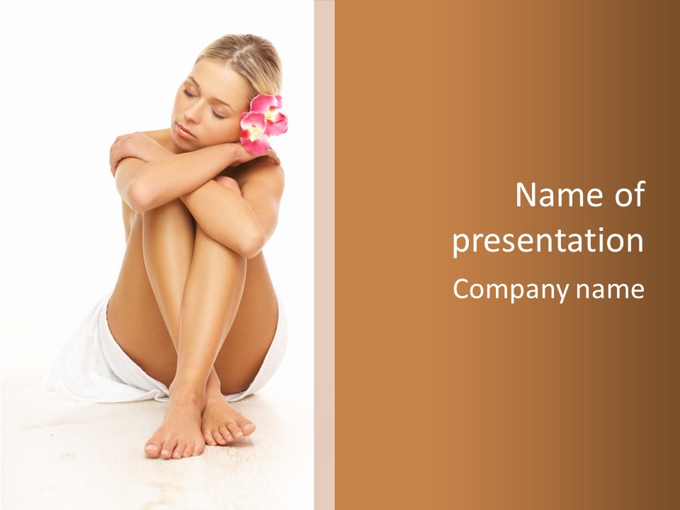 Portrait Of Beautiful Woman Before Spa Treatment PowerPoint Template