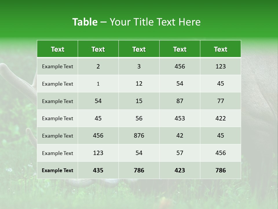 A Deer With Antlers Is Eating Grass In The Woods PowerPoint Template