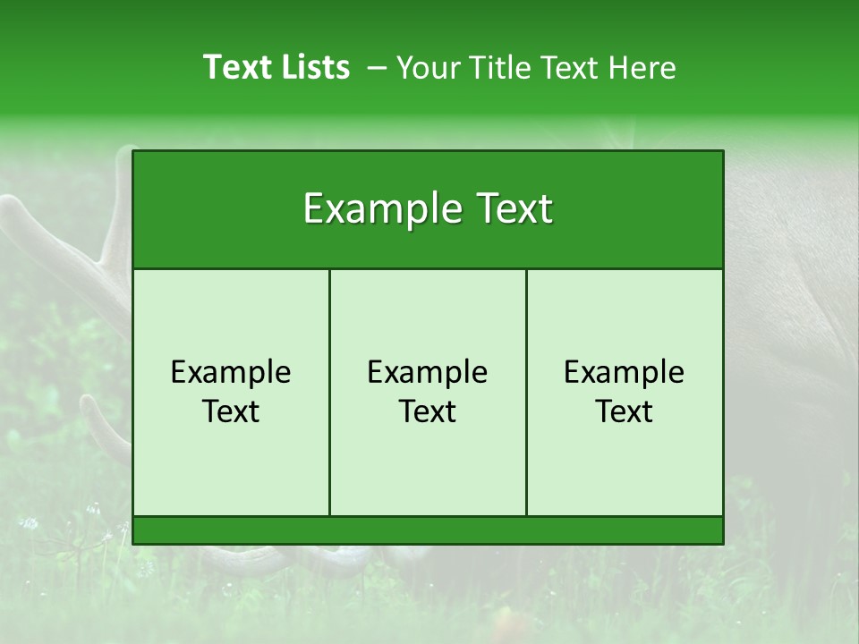 A Deer With Antlers Is Eating Grass In The Woods PowerPoint Template