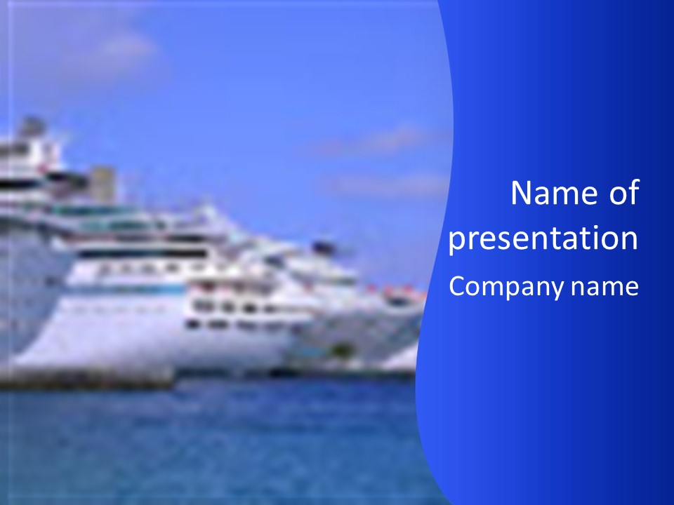 A Cruise Ship In The Water With A Blue Background PowerPoint Template