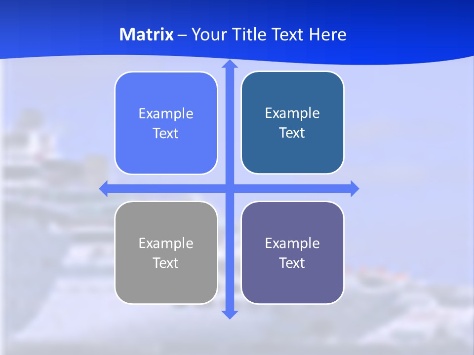 A Cruise Ship In The Water With A Blue Background PowerPoint Template