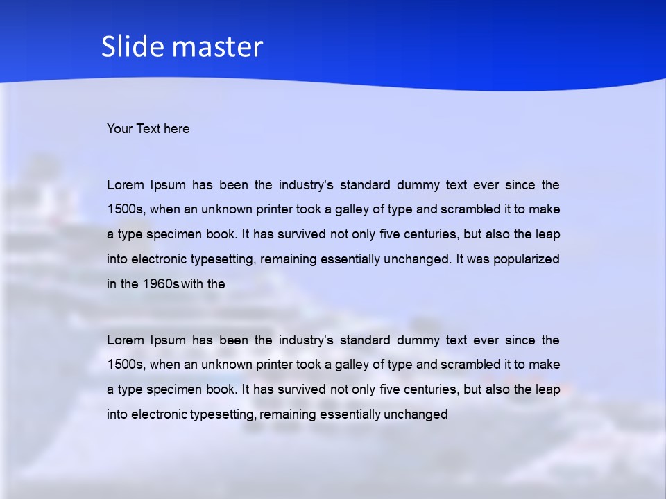 A Cruise Ship In The Water With A Blue Background PowerPoint Template