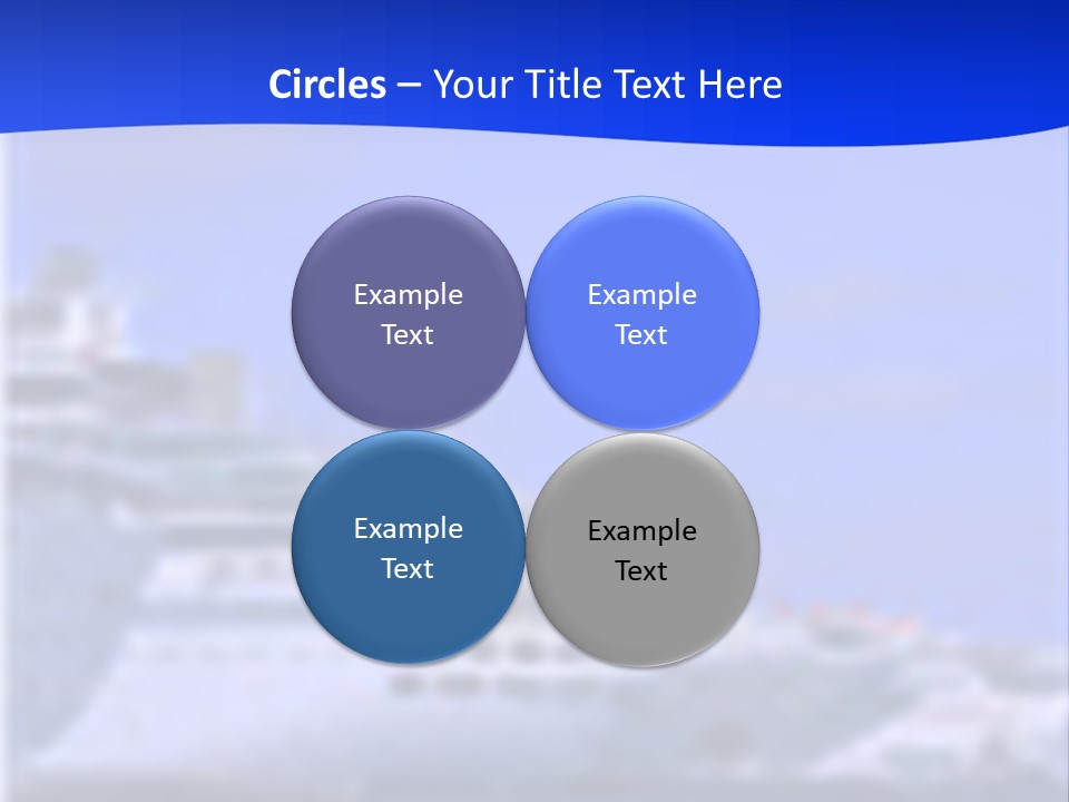 A Cruise Ship In The Water With A Blue Background PowerPoint Template