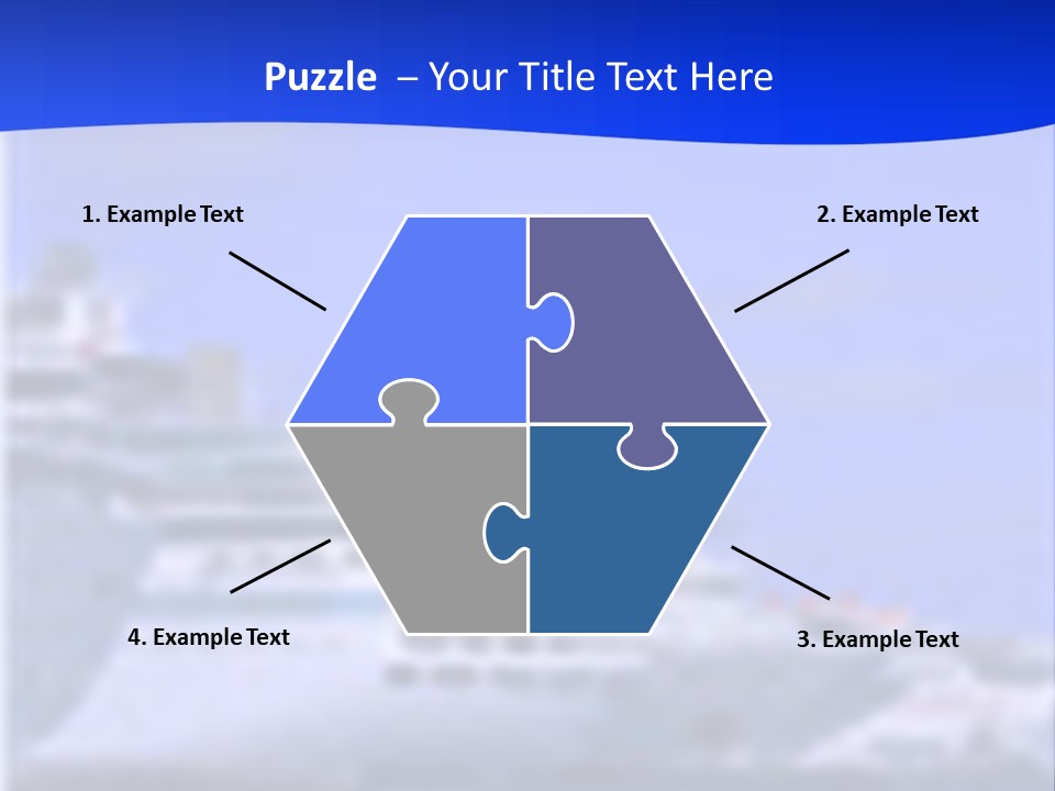 A Cruise Ship In The Water With A Blue Background PowerPoint Template