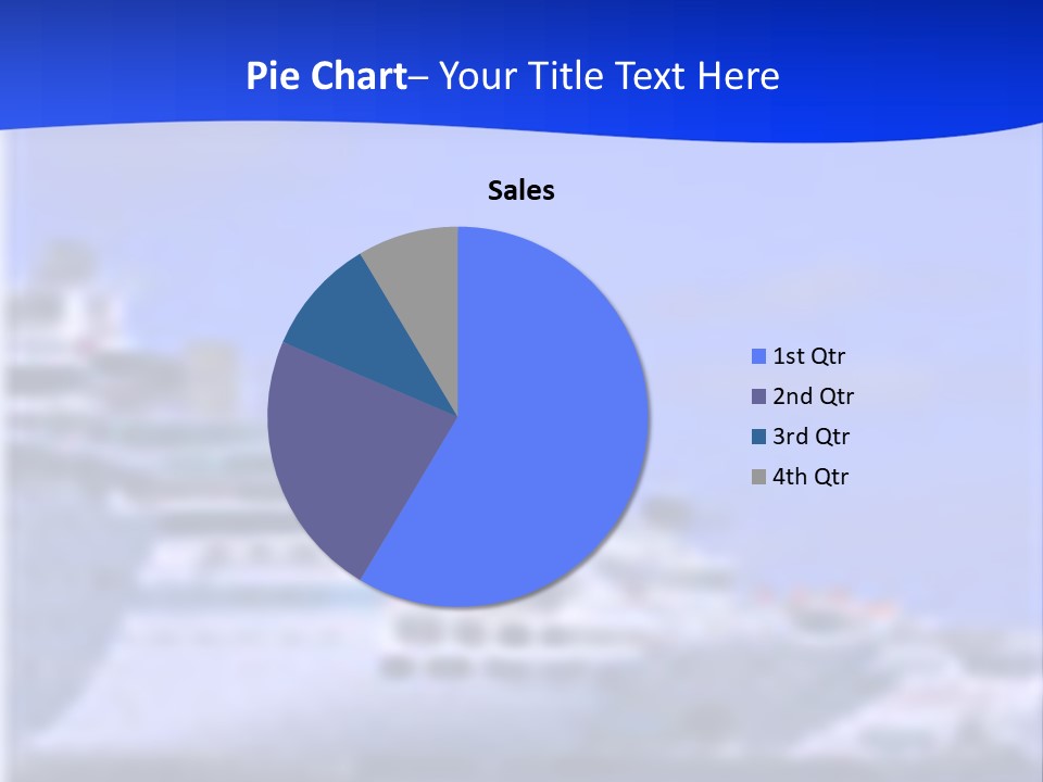 A Cruise Ship In The Water With A Blue Background PowerPoint Template