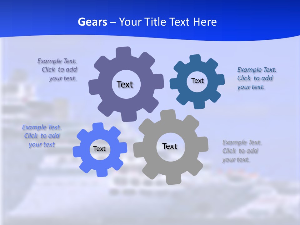 A Cruise Ship In The Water With A Blue Background PowerPoint Template