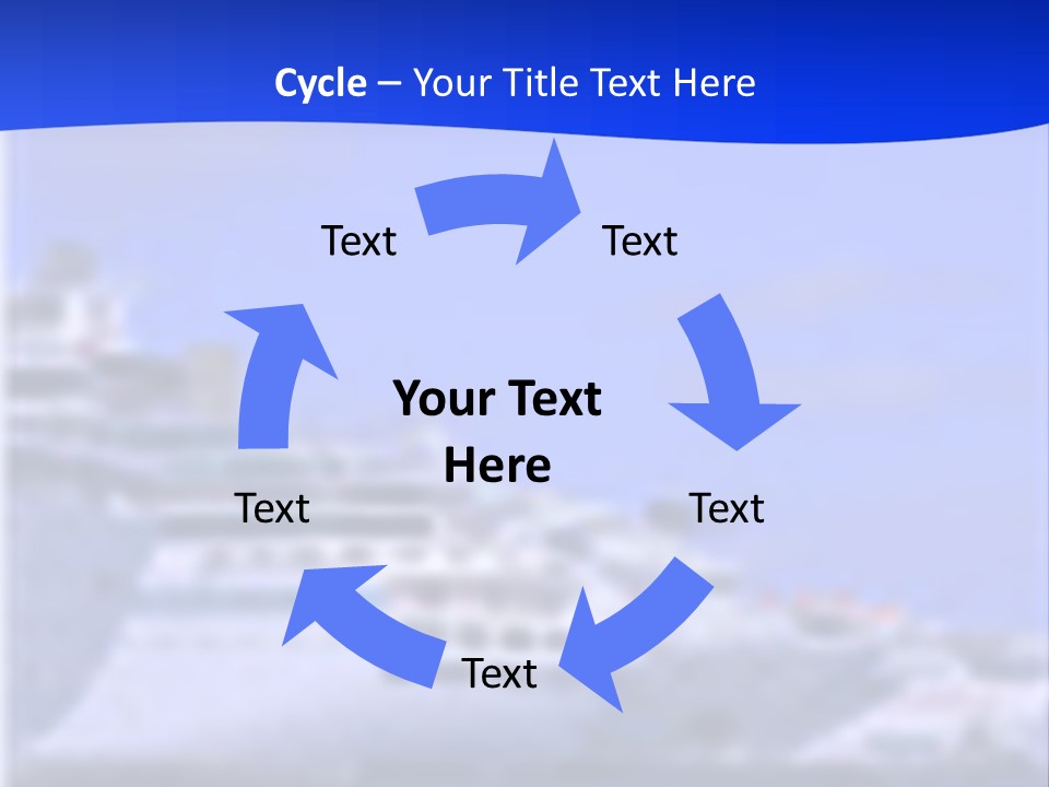 A Cruise Ship In The Water With A Blue Background PowerPoint Template