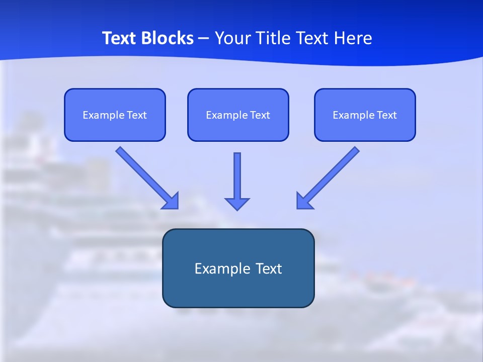 A Cruise Ship In The Water With A Blue Background PowerPoint Template