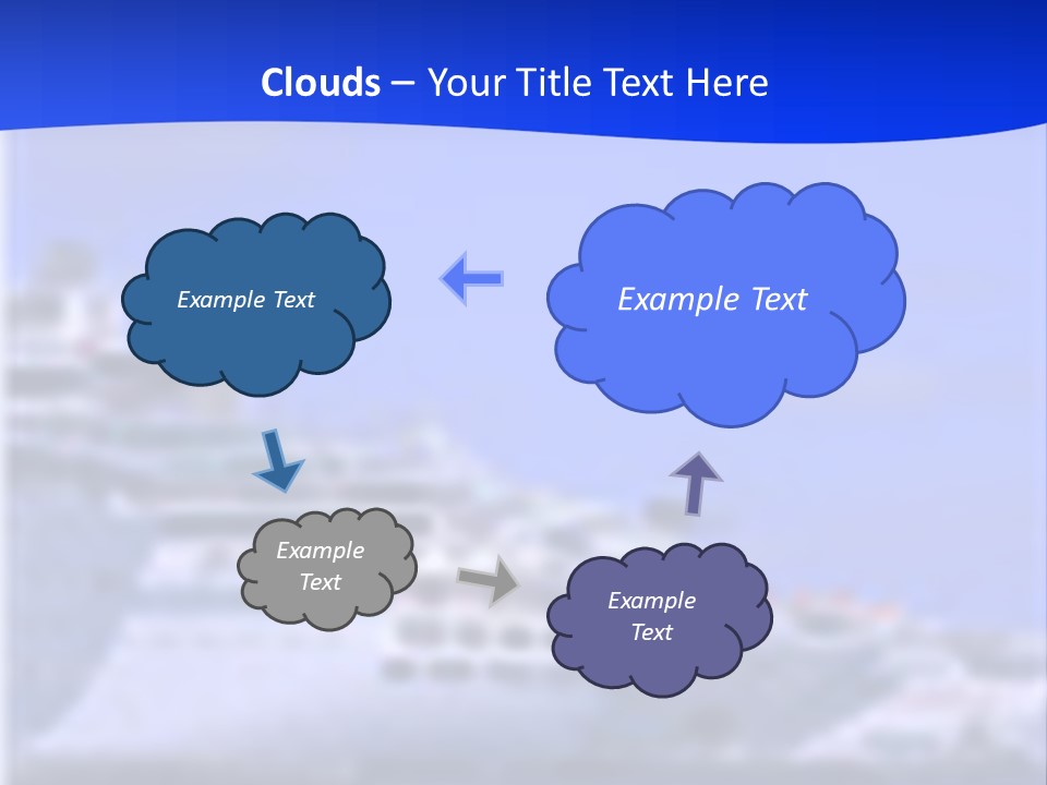 A Cruise Ship In The Water With A Blue Background PowerPoint Template