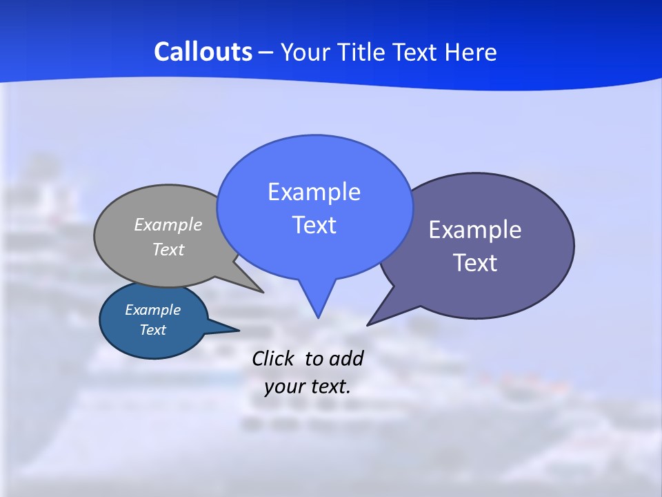 A Cruise Ship In The Water With A Blue Background PowerPoint Template