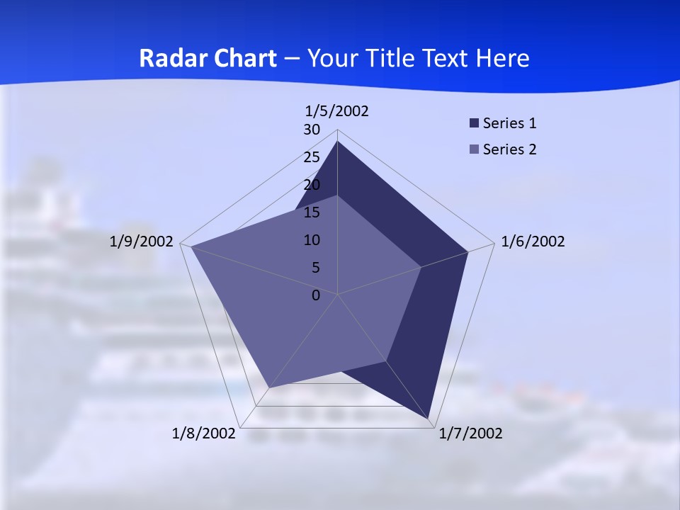 A Cruise Ship In The Water With A Blue Background PowerPoint Template