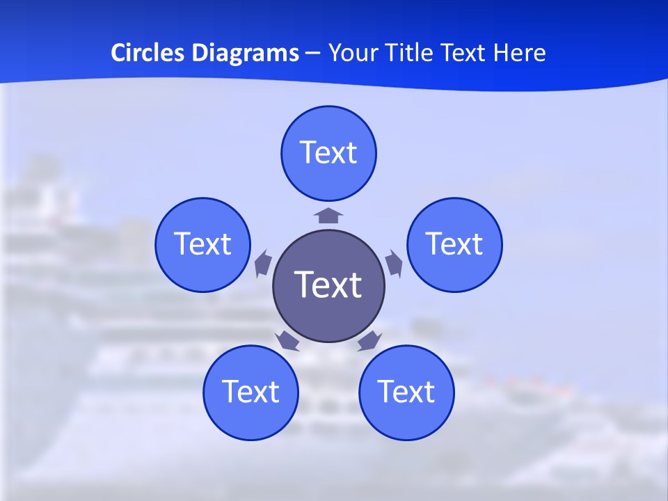 A Cruise Ship In The Water With A Blue Background PowerPoint Template