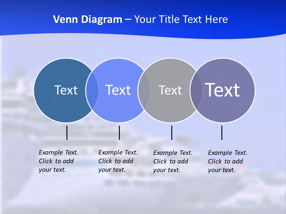 A Cruise Ship In The Water With A Blue Background PowerPoint Template