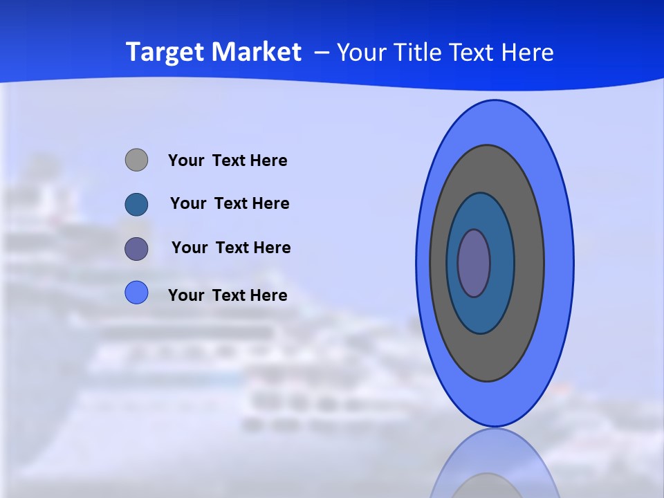 A Cruise Ship In The Water With A Blue Background PowerPoint Template