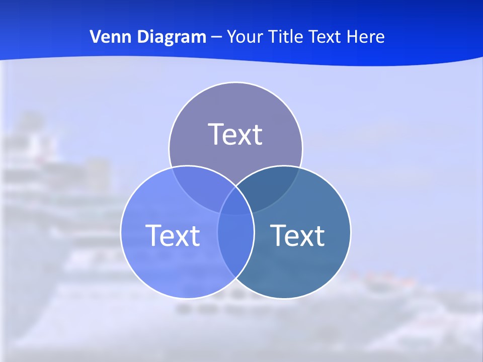 A Cruise Ship In The Water With A Blue Background PowerPoint Template