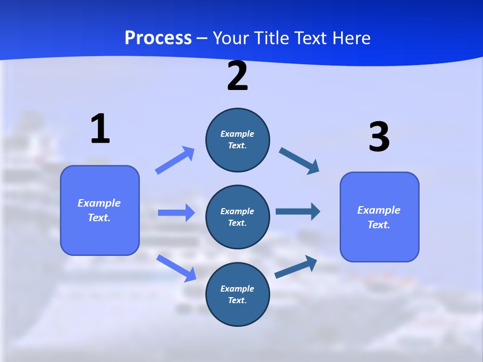 A Cruise Ship In The Water With A Blue Background PowerPoint Template